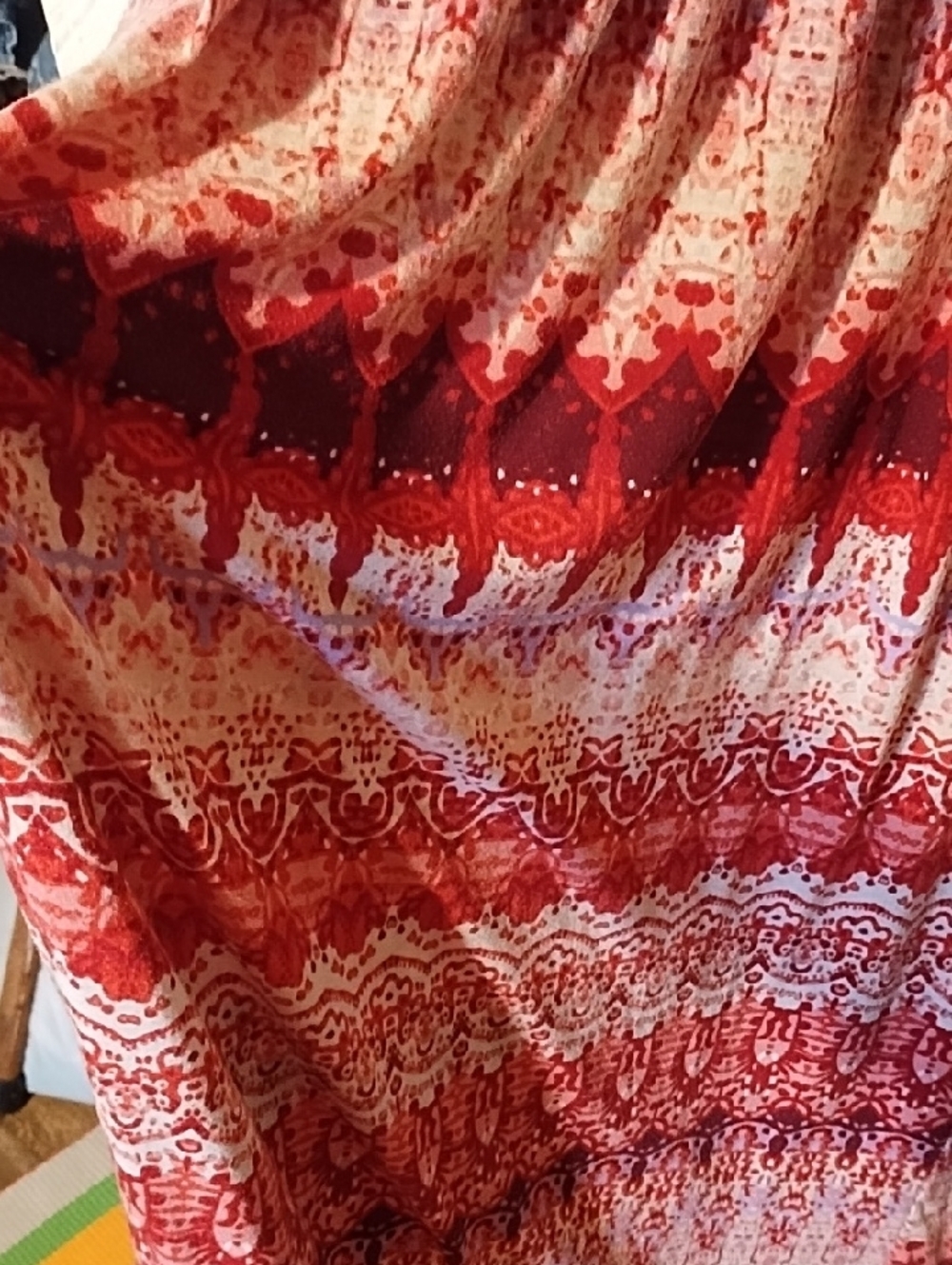 Faded Glory Red Patterned Sleeveless Maxi Dress VGC 2X. - Picture 8 of 8